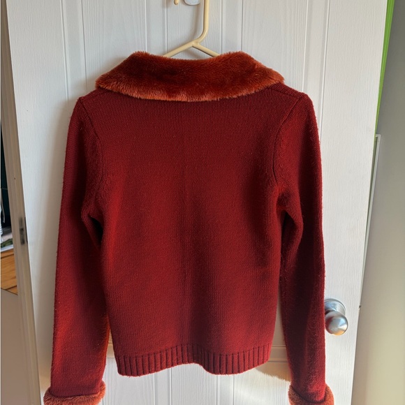 Point Zero Nicole Benisti Knit Zip Jacket | Faux Fur Collar | Size S - Picture 3 of 6